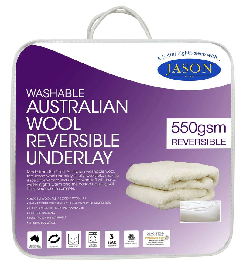 Australian wool mattress topper in cream color with quilted pattern, providing soft and warm bedding comfort