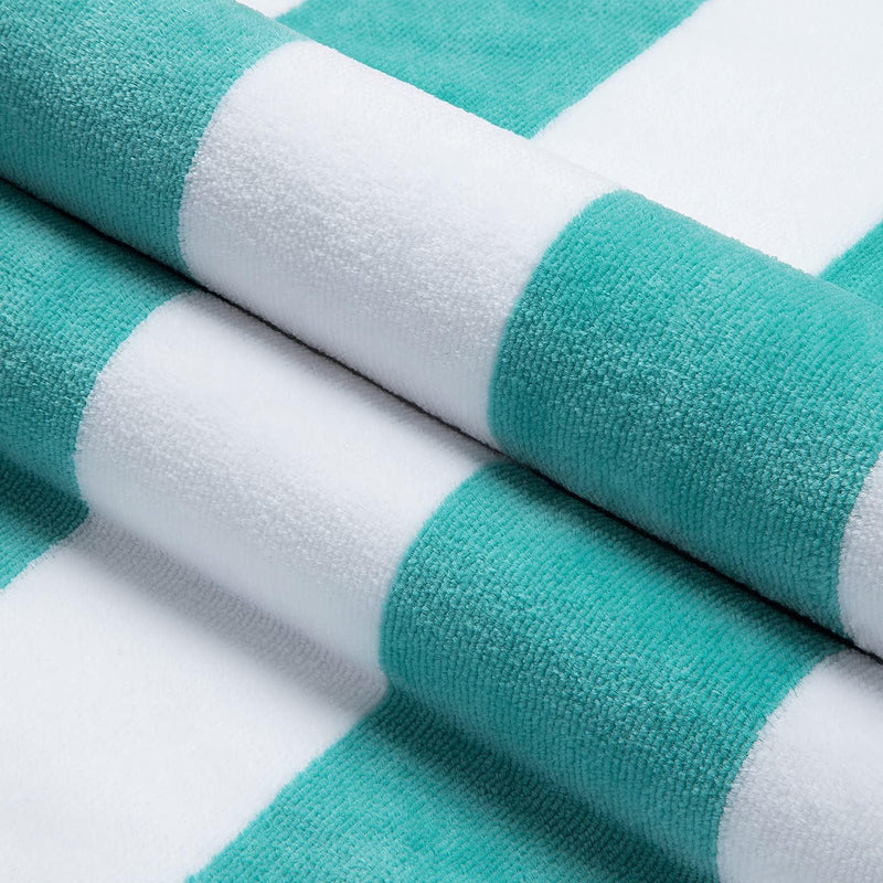 Teal Coloured Stripe Pool Towel - Image 2