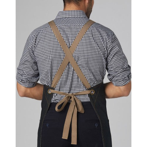 Denim Bib Apron Black - Image 3
