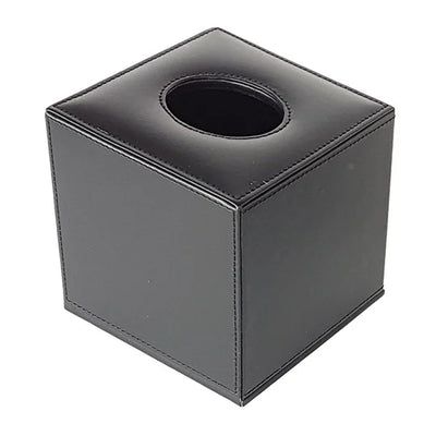 Leatherette Black Tissue Box