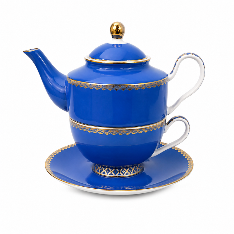 Royal Indigo Tea Pot & Cup Set