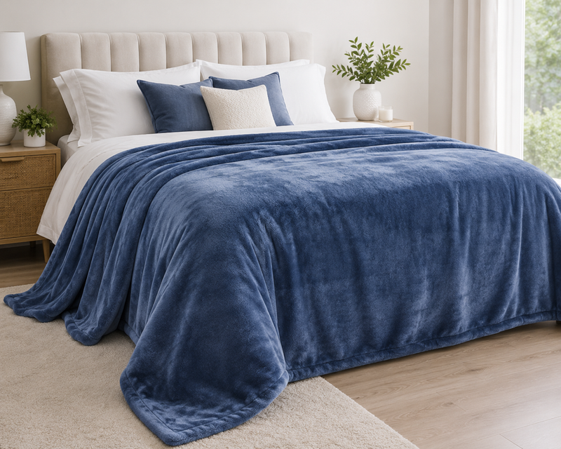 Blue blanket for hotel accommodation