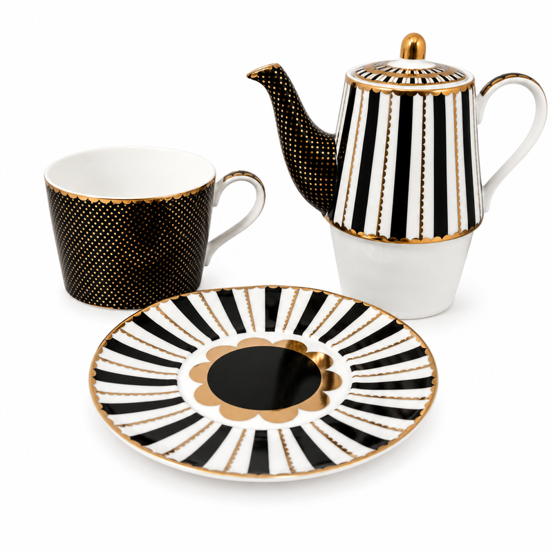 Royal Noir Tea Pot & Cup Set