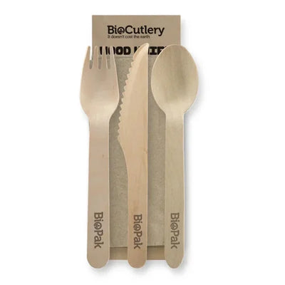 Wood Cutlery Set (4 pieces) x 50