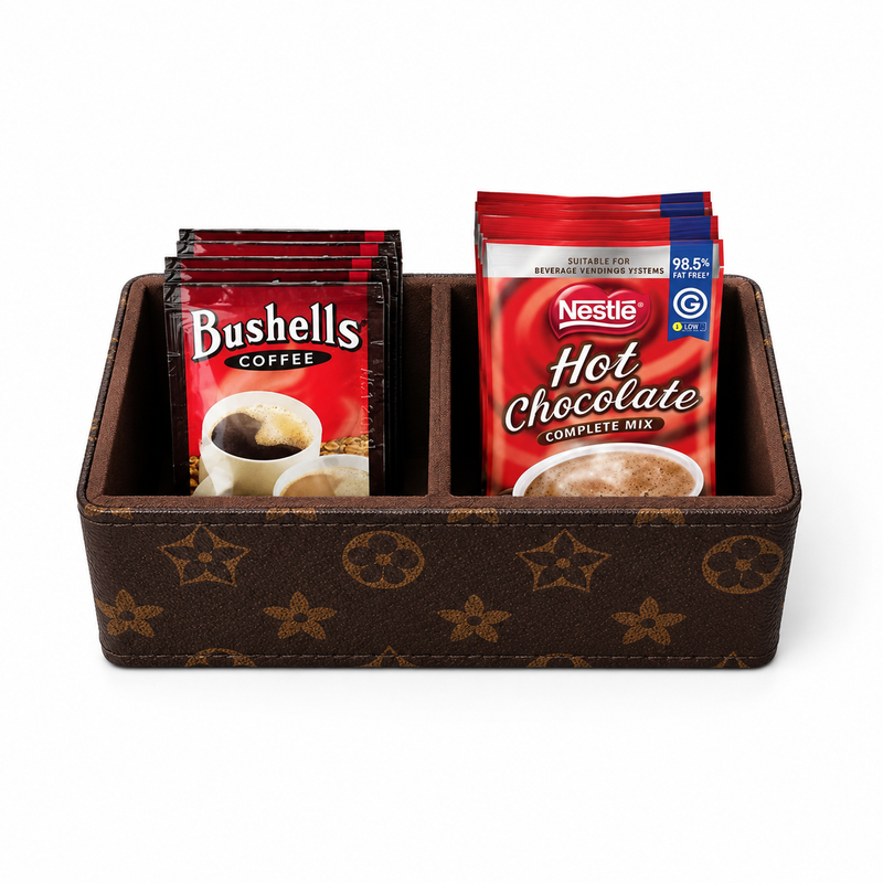 Coffee and Tea double leatherware caddy