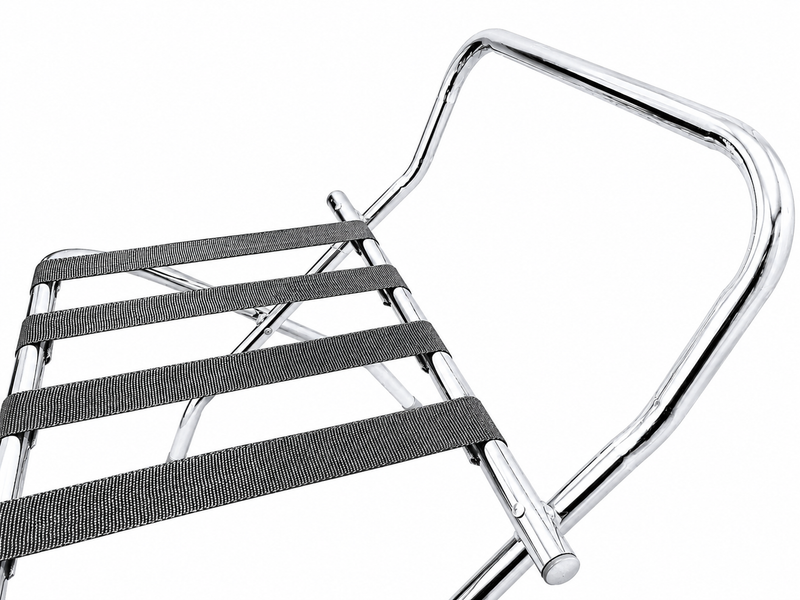 Hotel luggage rack chrome color with back support