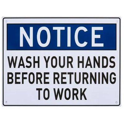 Wash Hands before you work Sign