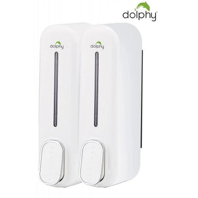 Twin White Shower Dispenser