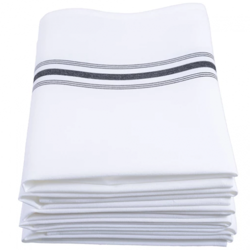 Restaurant Napkin White with Black Stripes - Image 4