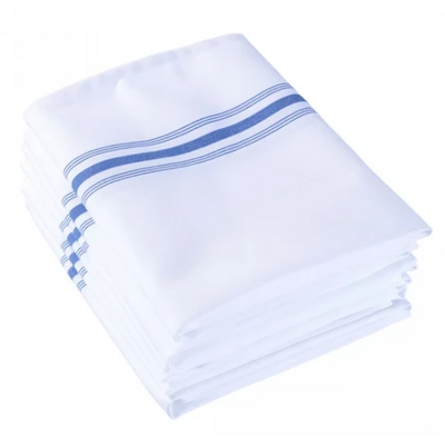 Bistro Napkin White with Royal Blue Stripes