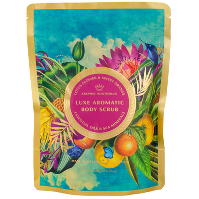 Lotus Flower & Sweet Orange Bath Salts 1kg + FREE Large Cotton Loofah