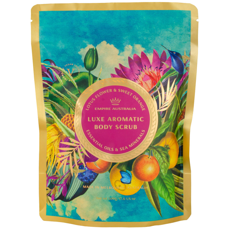 Lotus Flower & Sweet Orange Bath Salts 1kg + FREE Large Cotton Loofah