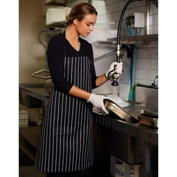 Bib Stripe Apron Navy - Image 4