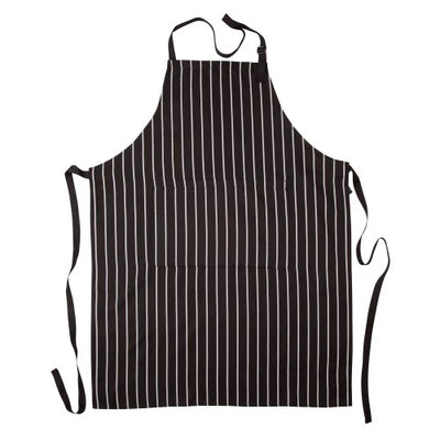 Bib Stripe Apron Black