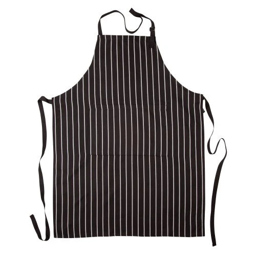 Bib Stripe Apron Black