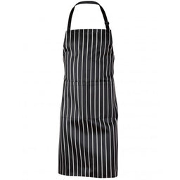 Bib Stripe Apron Black - Image 2
