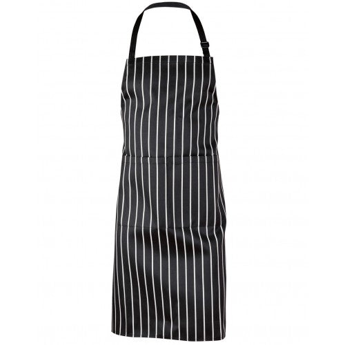 Bib Stripe Apron Black - Image 2