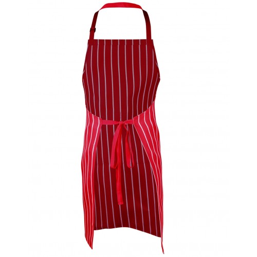 Bib Stripe Apron Red - Image 3