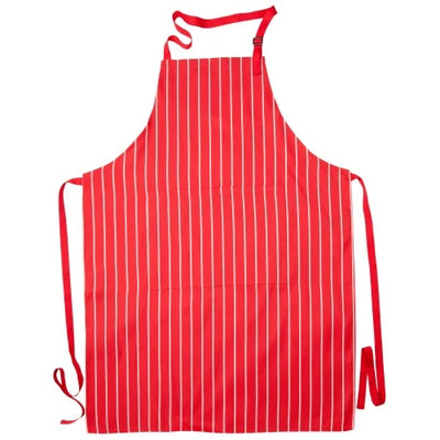 Bib Stripe Apron Red