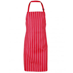 Bib Stripe Apron Red - Image 2