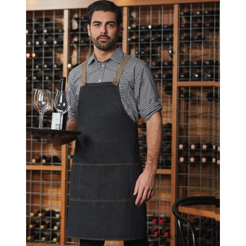 Denim Bib Apron Light Blue - Image 2