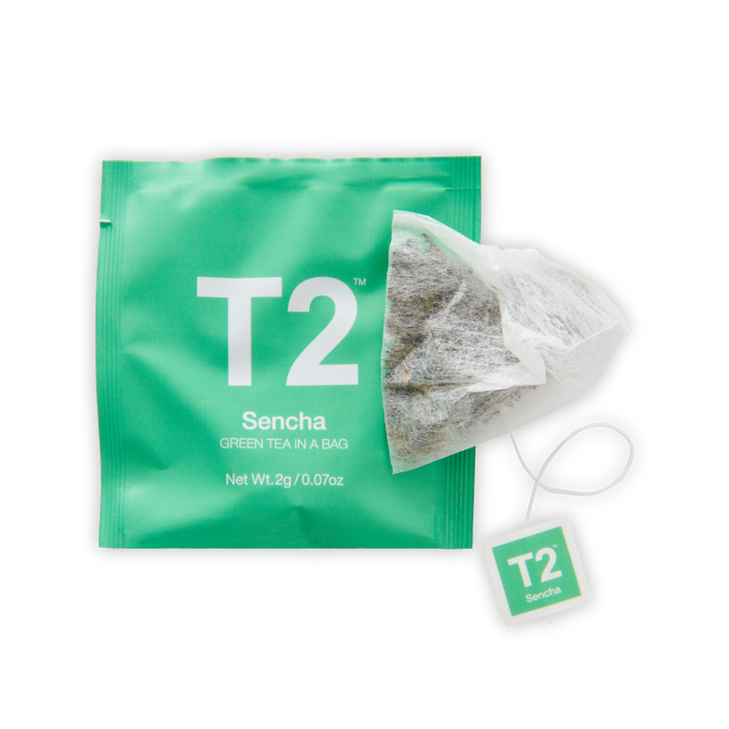 T2 sencha tea sachet pack