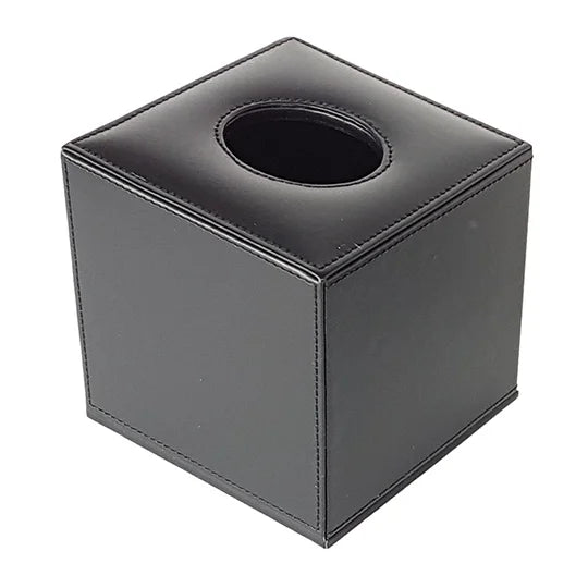 Leatherette Black Tissue Box