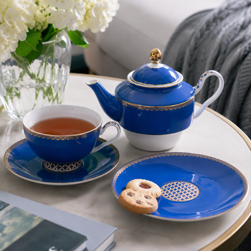Royal Indigo Tea Pot & Cup Set