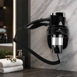 premium hotel wall mounted black blow dryer