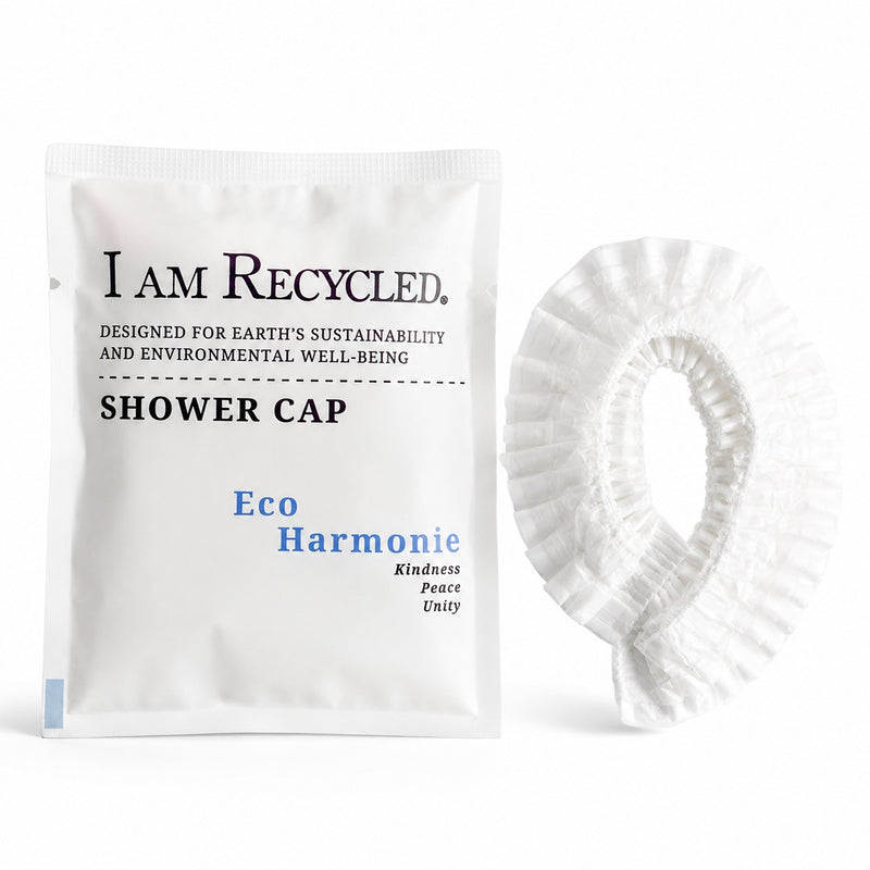 Budget Recycled hotel shower cap, environmentally friendly recycled packaging