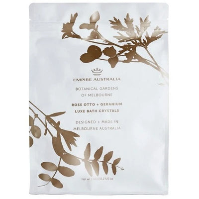Rose Otto and Geranium Bath Salts 1Kg + FREE Body Scrubber