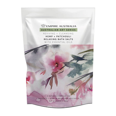 Hemp & Patchouli Bath Salts 1kg + FREE Large Cotton Loofah
