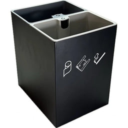 Black Rectangle Twin Bin 14L