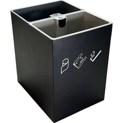 Black Rectangle Twin Bin 14L