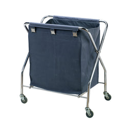 Large commercial laundry trolley with a metal frame and fabric bag, designed for hotel or housekeeping use