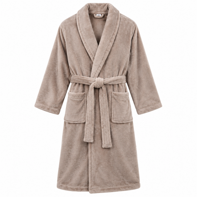 Light Brown Coral Fleece Bathrobe