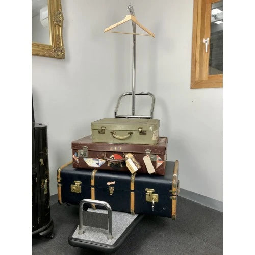 Porters Luggage Buggy – Chrome Bar and Grey Carpet
