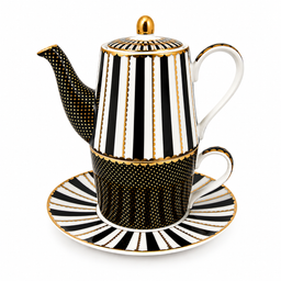 Royal Noir Tea Pot & Cup Set