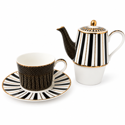 Royal Noir Tea Pot & Cup Set