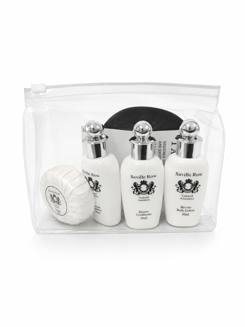 Sample pack of saville row elegance with eyemask and soap