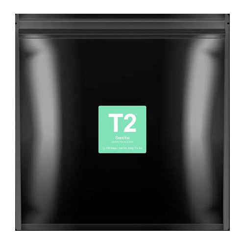 T2 sencha tea sachet pack individual wrap