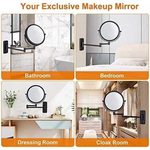 Electric Magnifying Mirror Wall-Mount Black - Image 2