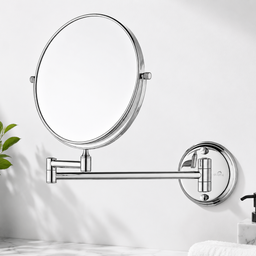 Chrome bathroom wall-mounted double-sided mirror