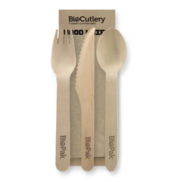 Wood Cutlery Set (4 pieces) x 50