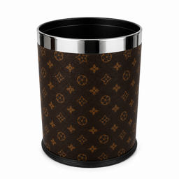 Round leatherware hotel bin