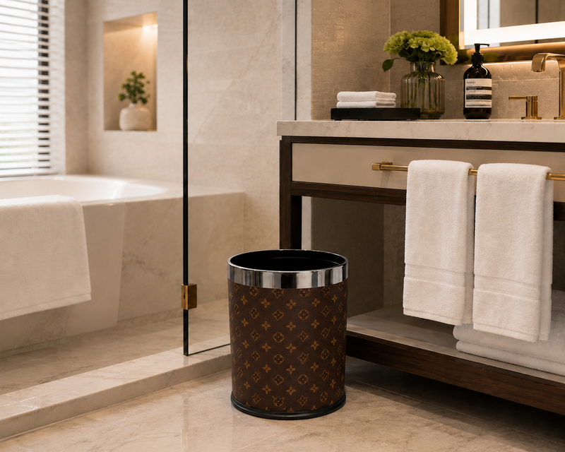 hotel bin in the bathroom