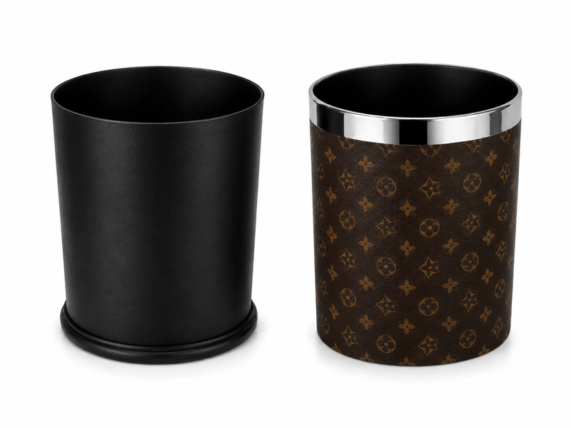 Hotel leatherware round bin