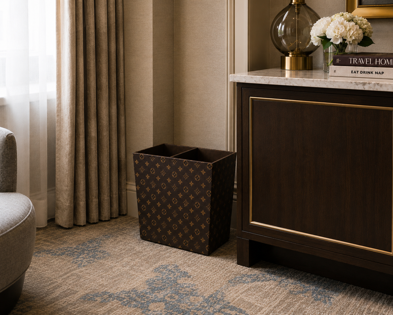Double bin made of leather