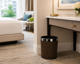 Hotel leatherware round bin