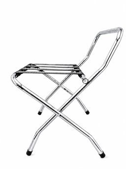 Chrome suitcase stand with scissor action legs